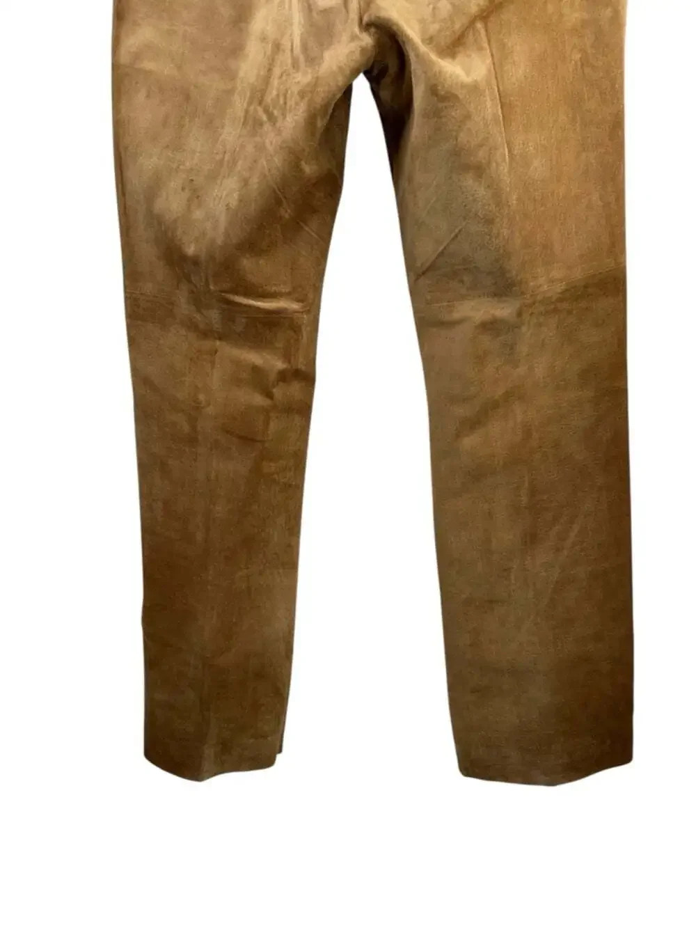 Danier Genuine Tan Suede Leather Pants 10 Straight Leg 70s Boho Luxe Tailored